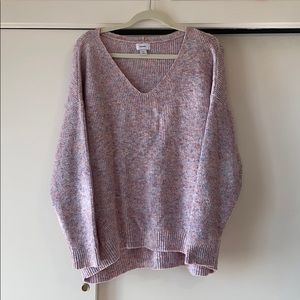 Pink V-neck sweater